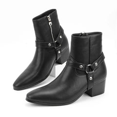 Bottes Chelsea à talons hauts pour hommes, double élastique