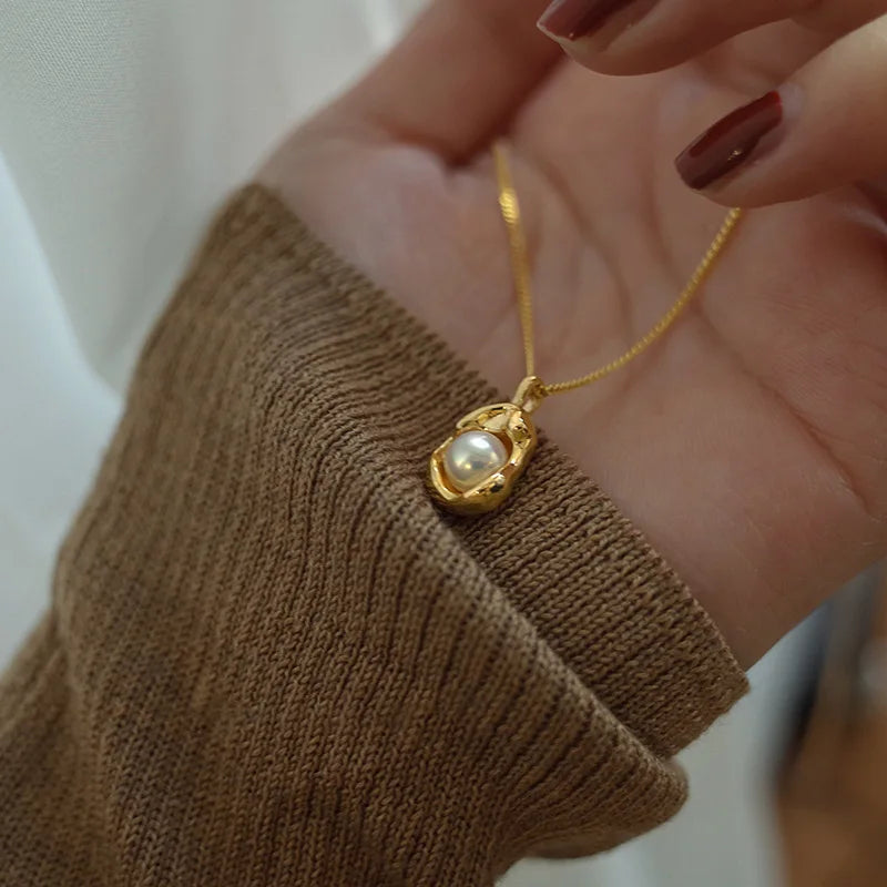 Collier pendentif en perles incrustées pour femmes, Design de luxe, chaîne cubaine en acier inoxydable, bijoux de mariage