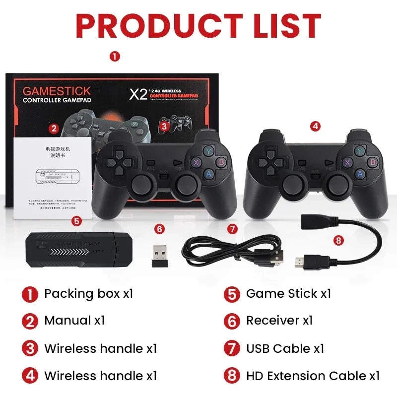 X2 Plus 256G 128G 64G GD10 Pro 4K lecteur de jeu 3D HD rétro Console de jeu vidéo contrôleur sans fil TV 50 émulateur pour enfants cadeaux