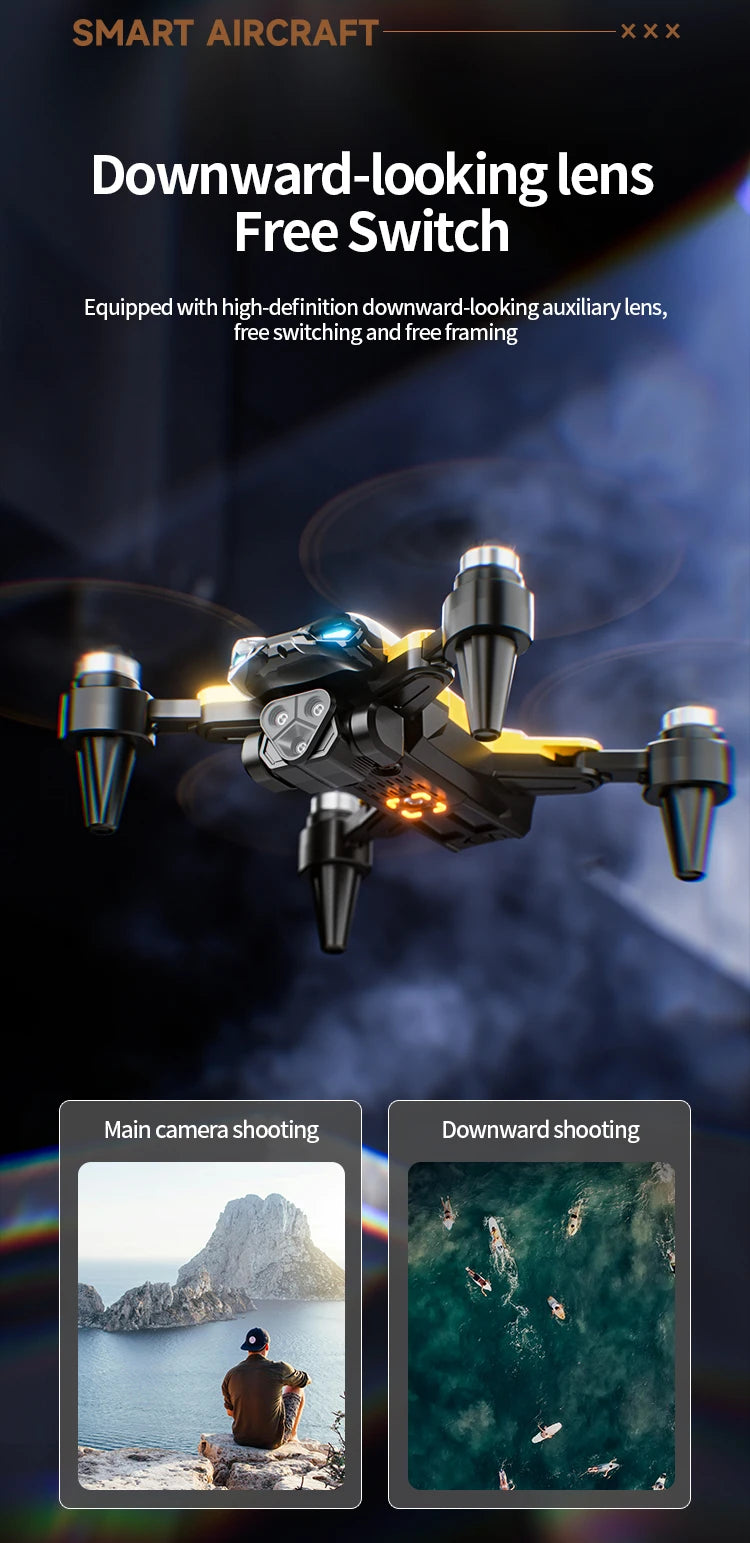 Drone professionnel M5 8K avec trois caméras grand angle, évitement d'obstacles, GPS 5G, positionnement du flux optique, quadrirotor RC sans balais