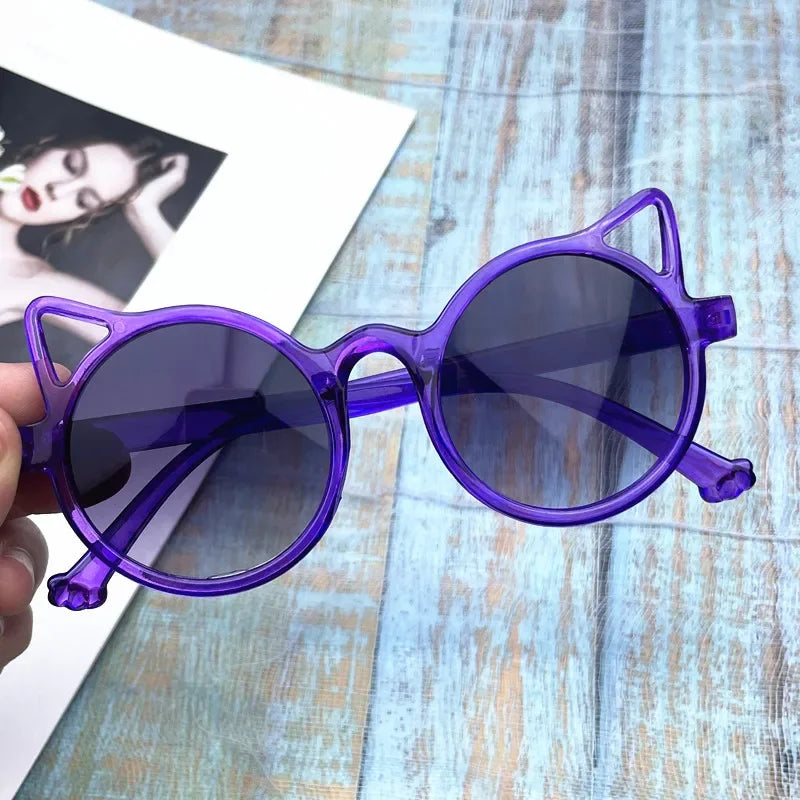 Lunettes de soleil pour enfants, oreilles de dessin animé d'animaux mignons, Protection solaire d'extérieur pour enfants, jolies lunettes de soleil Vintage pour enfants