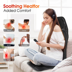 Masseur de dos électrique infrarouge, chaise de Massage complète du corps, coussin chauffant, vibrateur, voiture, maison, bureau, matelas lombaire pour le cou, tapis de chaise