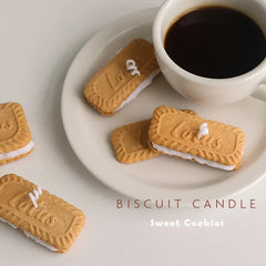 Cute handmade biscuit-shaped scented candle, for aromatherapy, soy wax, for weddings, birthdays, parties, and home decoration