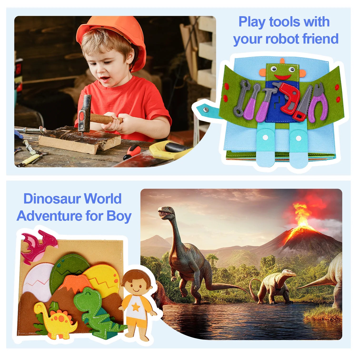 Montessori toy for toddlers, busy book, quiet book, pretend play, early educational activity book with life skills cognition