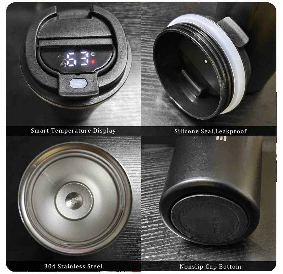 Tasse thermos intelligente en acier inoxydable avec affichage intelligent de la température, gobelet à café portable, tasse de voyage, 380ml, 510ml