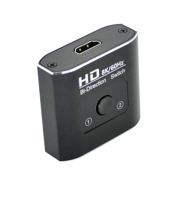 Commutateur HDMI 8K 60Hz, 2 Ports, répartiteur vidéo 2 en 1 sortie pour ordinateur portable Xbox PS3/4/5, boîtier TV pour surveiller l'adaptateur de projecteur TV