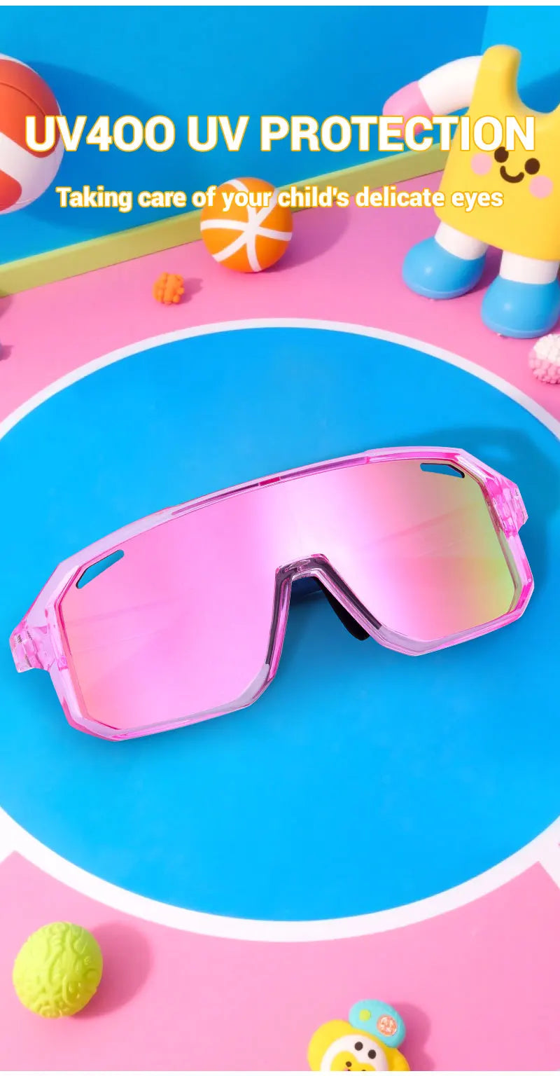SCVCN mode enfants lunettes de soleil enfant sport lunettes garçon en plein air course patinage à roulettes lunettes de soleil fille vtt cyclisme lunettes