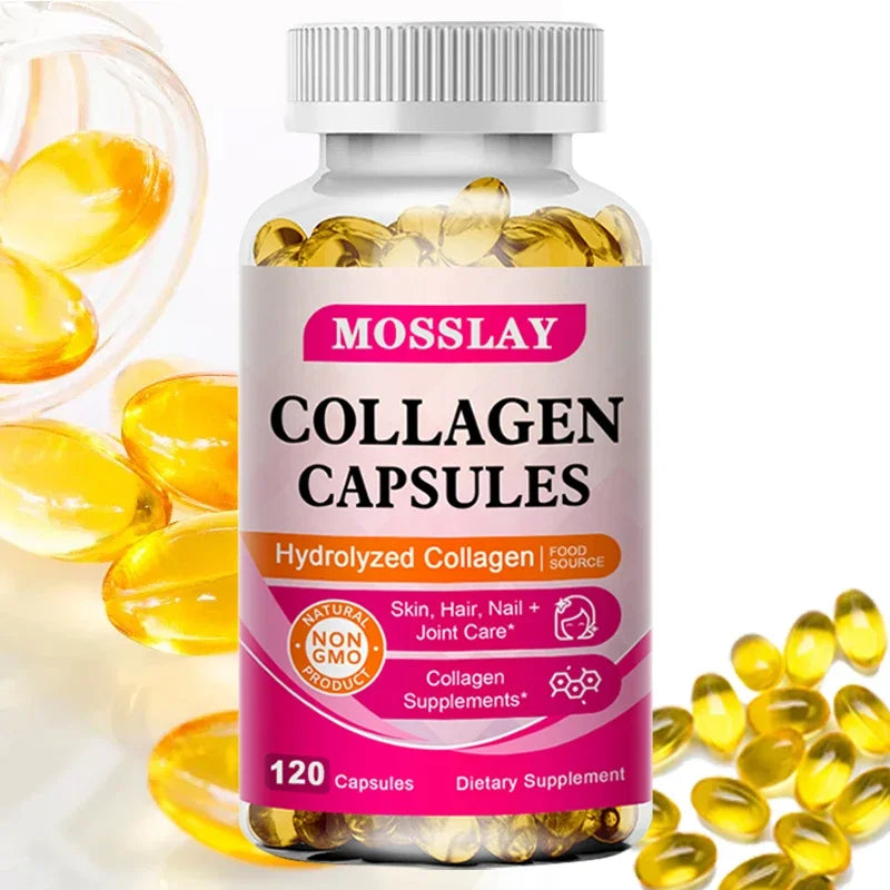Capsules de collagène avec acide hyaluronique et complexe de vitamine C, supplément de blanchiment de la peau