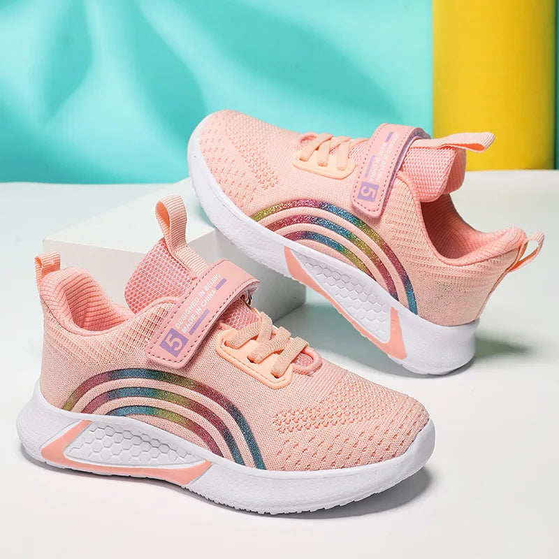 Nouveau Design rouge formateurs chaussures pour enfants filles confortable plate-forme fille chaussures de sport grande taille 38 enfants baskets de course