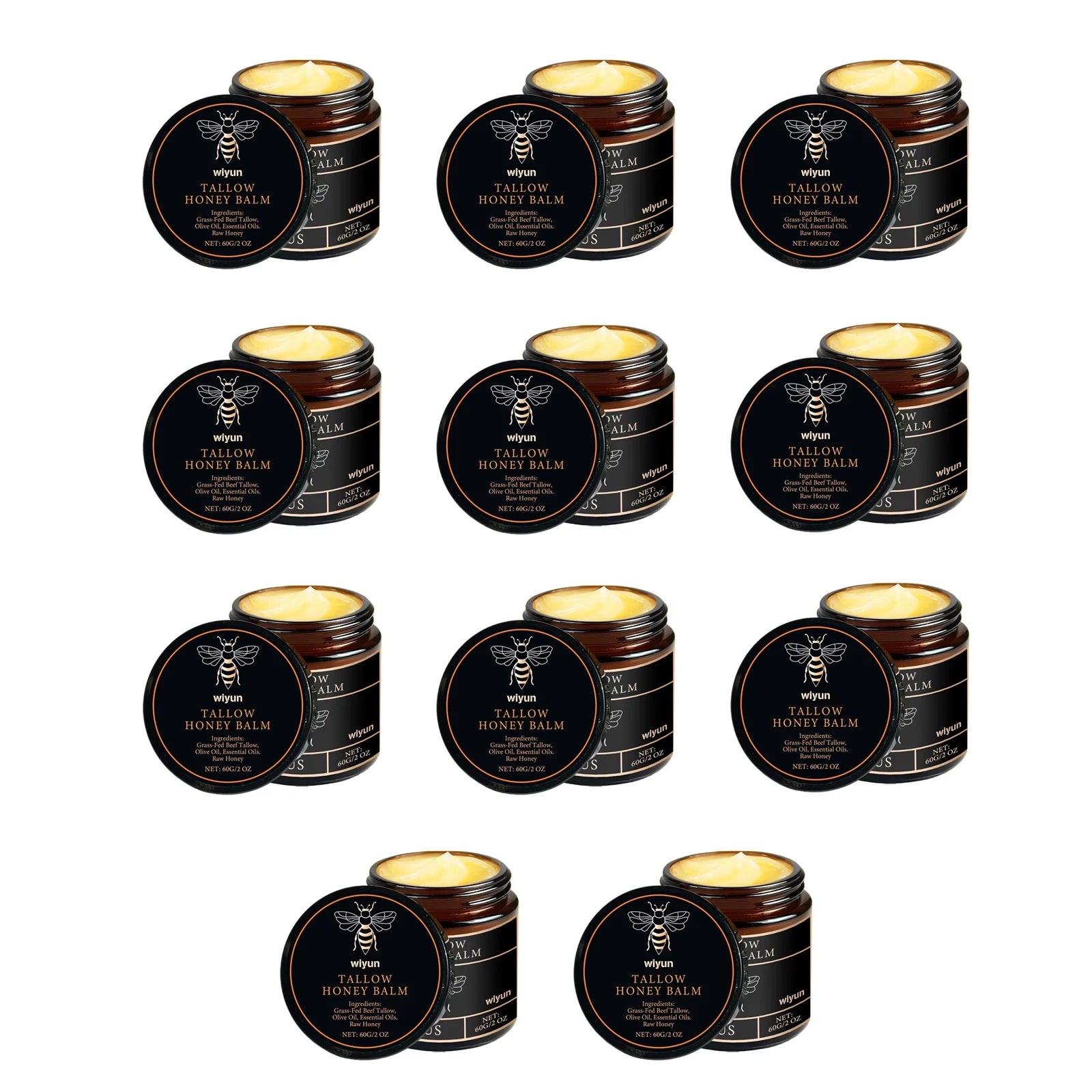 Baume de Tallow de boeuf alimenté en herbe biologique, miel cru, hydratant, doux, améliore l'élasticité, crème hydratante lisse longue durée, soins pour la peau