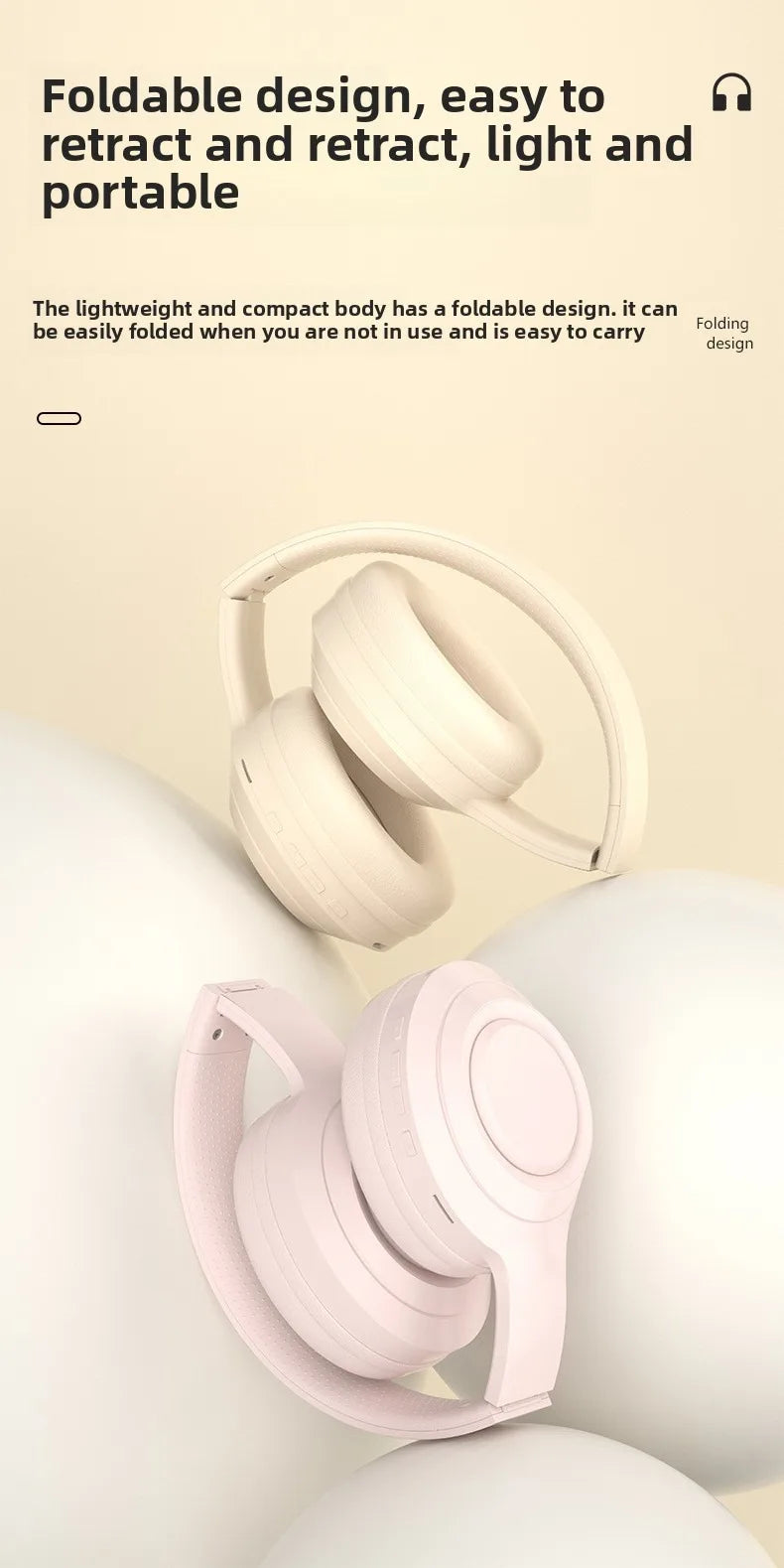 Écouteurs sans fil Bluetooth sur l'oreille casques stéréo HIFI réduction du bruit écouteurs de jeu de sport lecteur de musique avec micro cadeaux