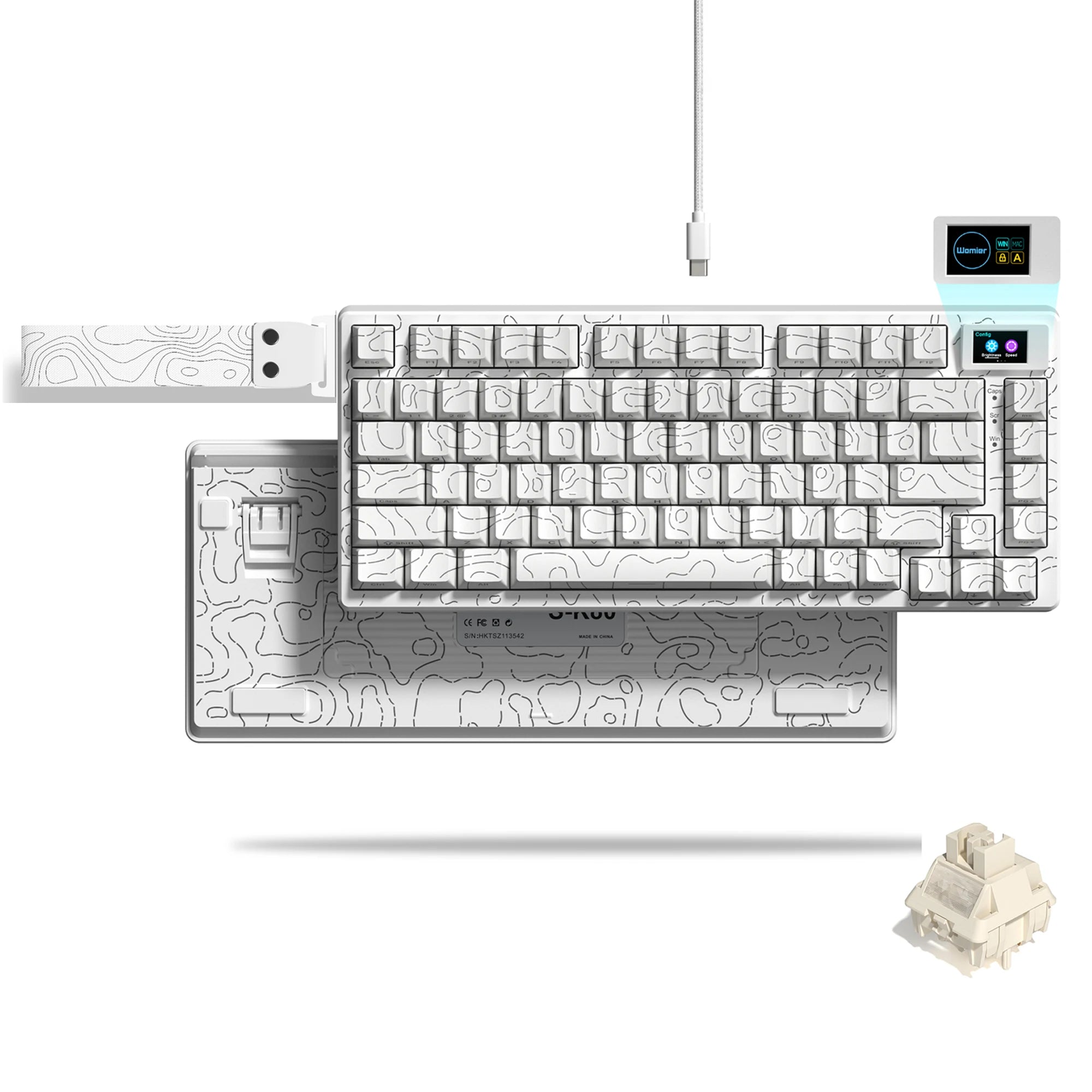 Womier S-K80 75% clavier avec écran OLED couleur clavier de jeu mécanique échange à chaud clavier joint montage rvb clavier personnalisé