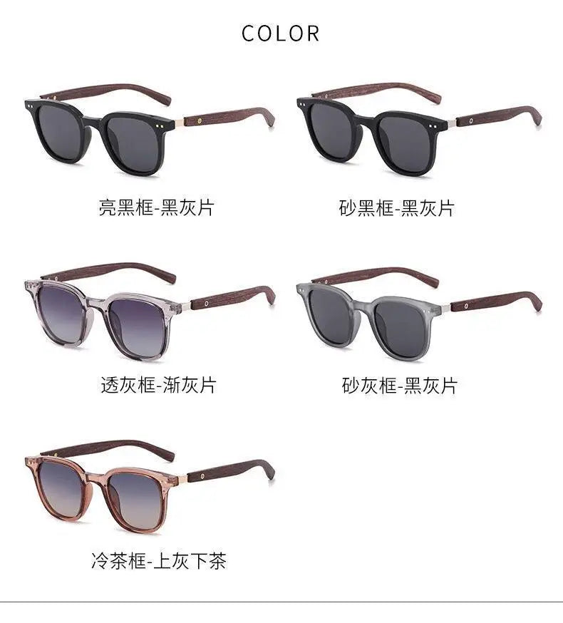 Lunettes De soleil classiques à jambes miroir en Grain De bois pour hommes, petite monture carrée, lunettes De haute qualité pour femmes, UV400 Oculos De Sol