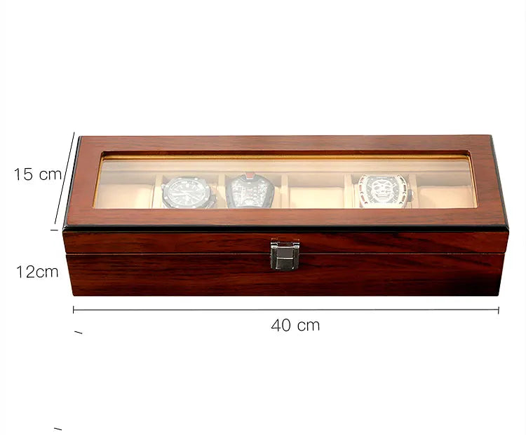 Boîtes à Montres en Bois Noir à 6 Fentes pour Homme, Présentoir de Magasin, Pratique, Rangement de Bijoux