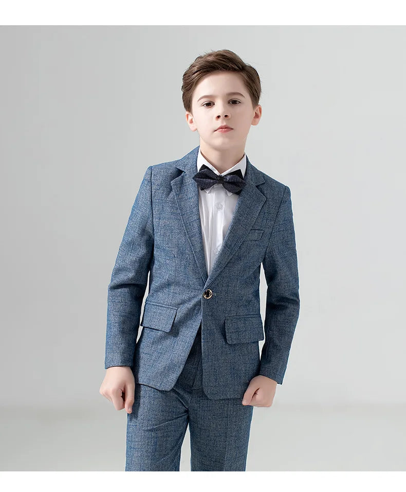 Children's Wedding Show Suit, Formal Suit, Blazer, Jacket, Pants, Bow Tie, 3 Pieces