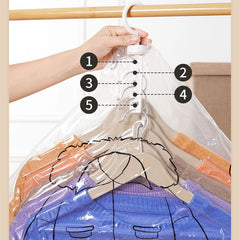 Sac de rangement sous vide suspendu, sacs de rangement scellés pour vêtements pour costumes, manteaux ou vestes habillées, organisateur de placard