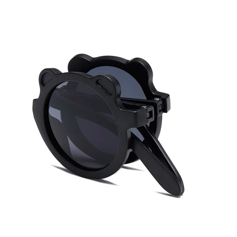 Mignon petit ours pliant enfants lunettes de soleil garçons filles Protection solaire lunettes de soleil mode bébé Protection UV lunettes pour enfants