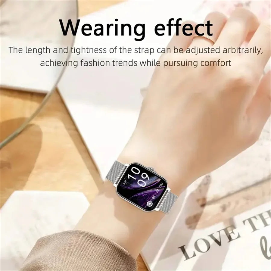 Montre intelligente, appel/cadran sans fil, rappels d'application multiples, adaptée aux hommes et aux femmes, montre de sport, Compatible avec IPhone/Andrio