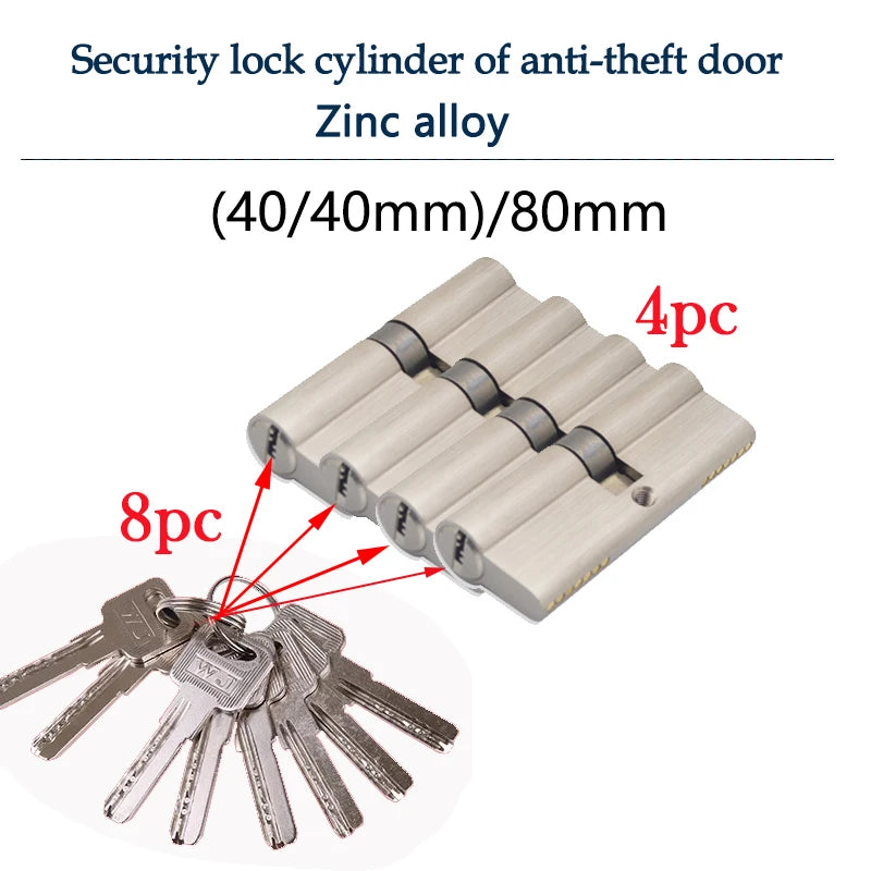 Serrure intelligente, cylindre de casier, porte cylindrique avec clé principale, serrure de porte d'entrée intérieure 60mm 70mm 80mm, clé me personnalisée