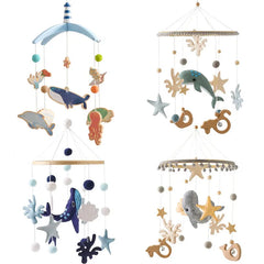 Hochets pour nouveau-né de 0 à 12 mois, jouets en feutre doux, cloche de lit de baleine, berceau Mobile suspendu, carrousel Musical, jouet pour garçons et filles, cadeau