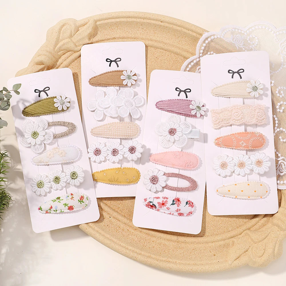 Enfants frais pince à cheveux ensemble fleur imprimé doux papillon épingles à cheveux enfants BB cheveux frange Clips Barrettes fille accessoires chapeaux