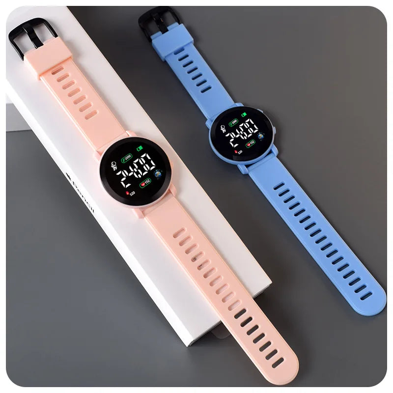 Ensemble de montres électroniques pour enfants, ensemble d'horloge numérique de Sport pour enfants, bracelet en Silicone, affichage LED, montre-bracelet pour filles et garçons