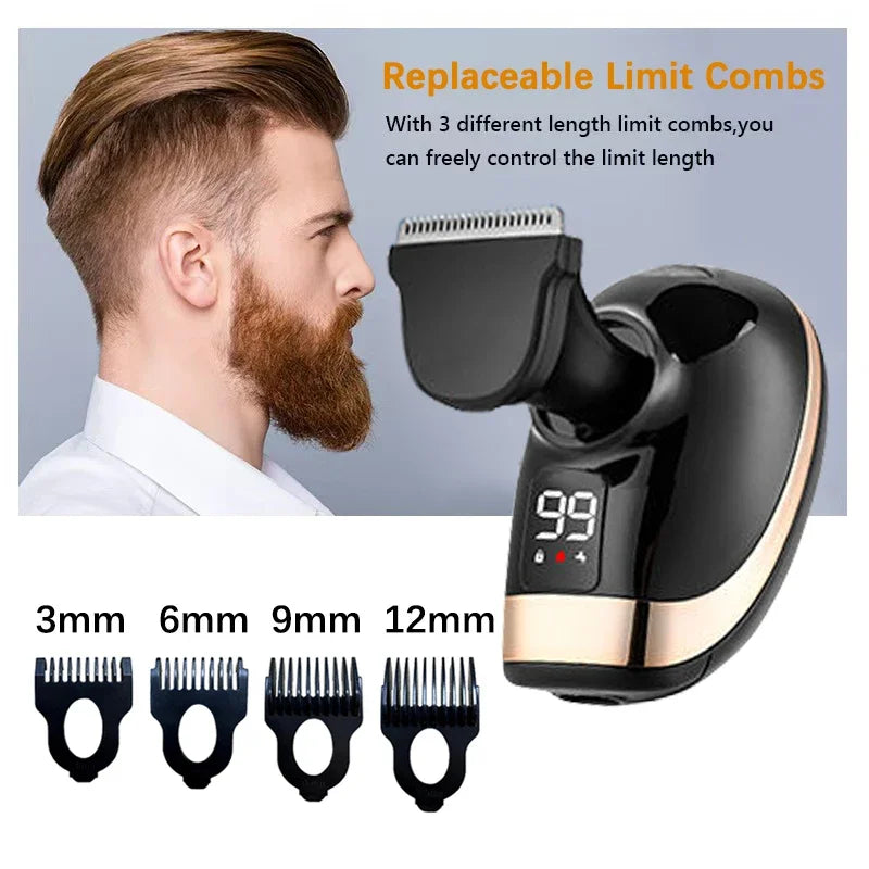 Rasoir électrique 5 en 1 pour hommes, Machine à raser Rechargeable, pour barbe, humide et sec, double usage, étanche, charge rapide