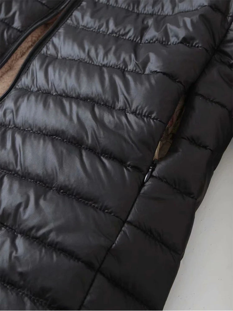 Nouvelle édition coréenne mi-longue à capuche femmes vestes automne hiver mi-longue bureau coton manteaux chaud agneau polaire Parkas