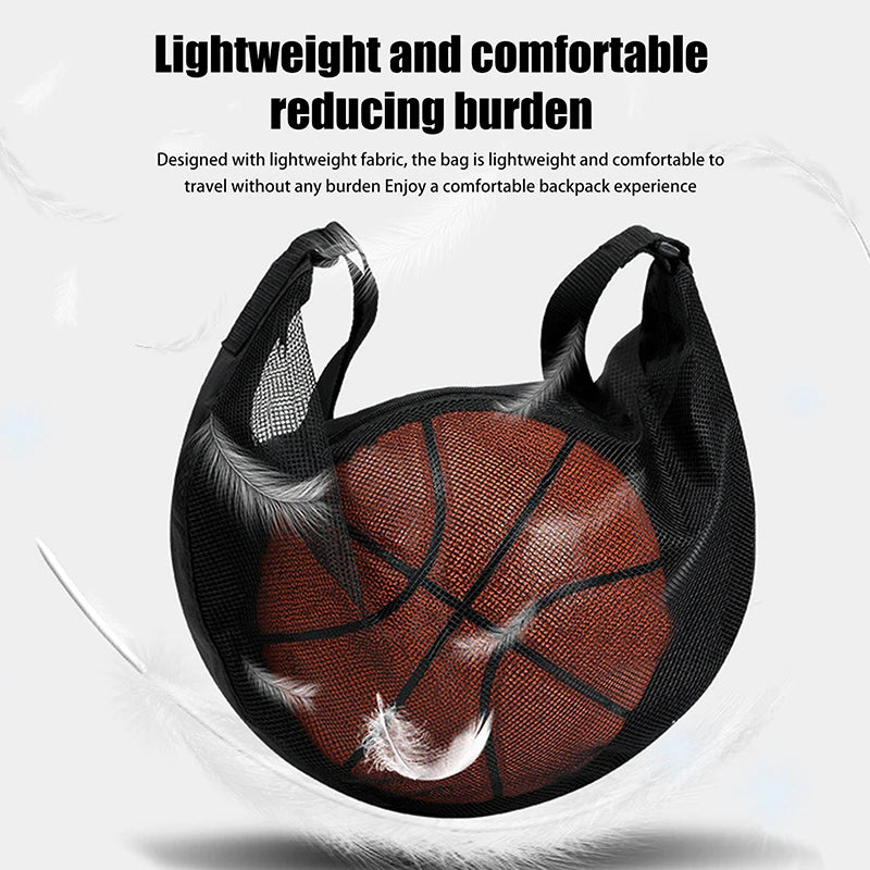 Sac à balle unique avec poche à fermeture éclair, 1 pièce, sac de rangement de balle en maille, équipement de Sport, filet de rangement à cordon de serrage, transport de basket-ball