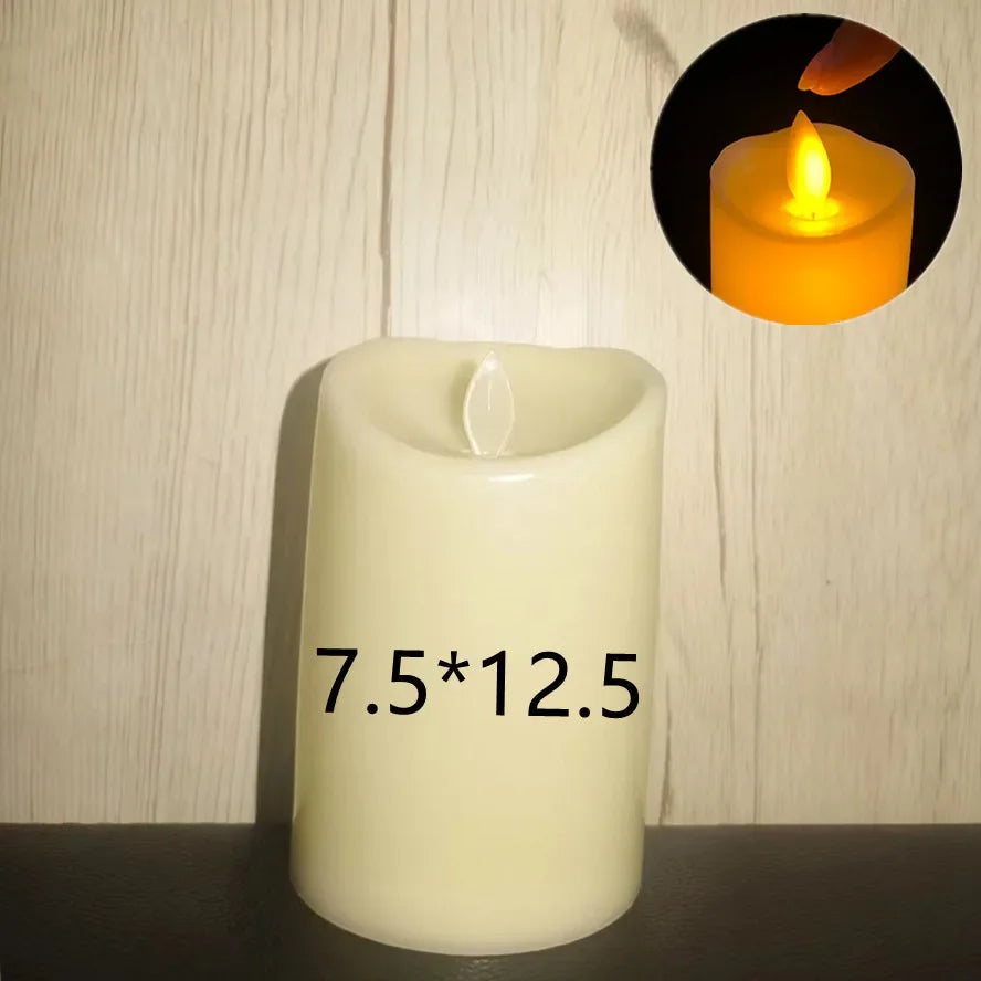 Bougies LED vacillantes sans flamme, fonctionne à piles, pour mariage, fête d'anniversaire, ambiance romantique, décoration de maison, lumière chaude, flamme 3D