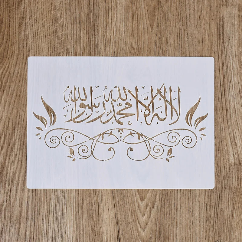 Pochoirs à écriture arabe islamique 29x21cm, bricolage, peinture murale, Scrapbook, gaufrage, Album, modèle de carte en papier, décor du Ramadan Eid Mubarak