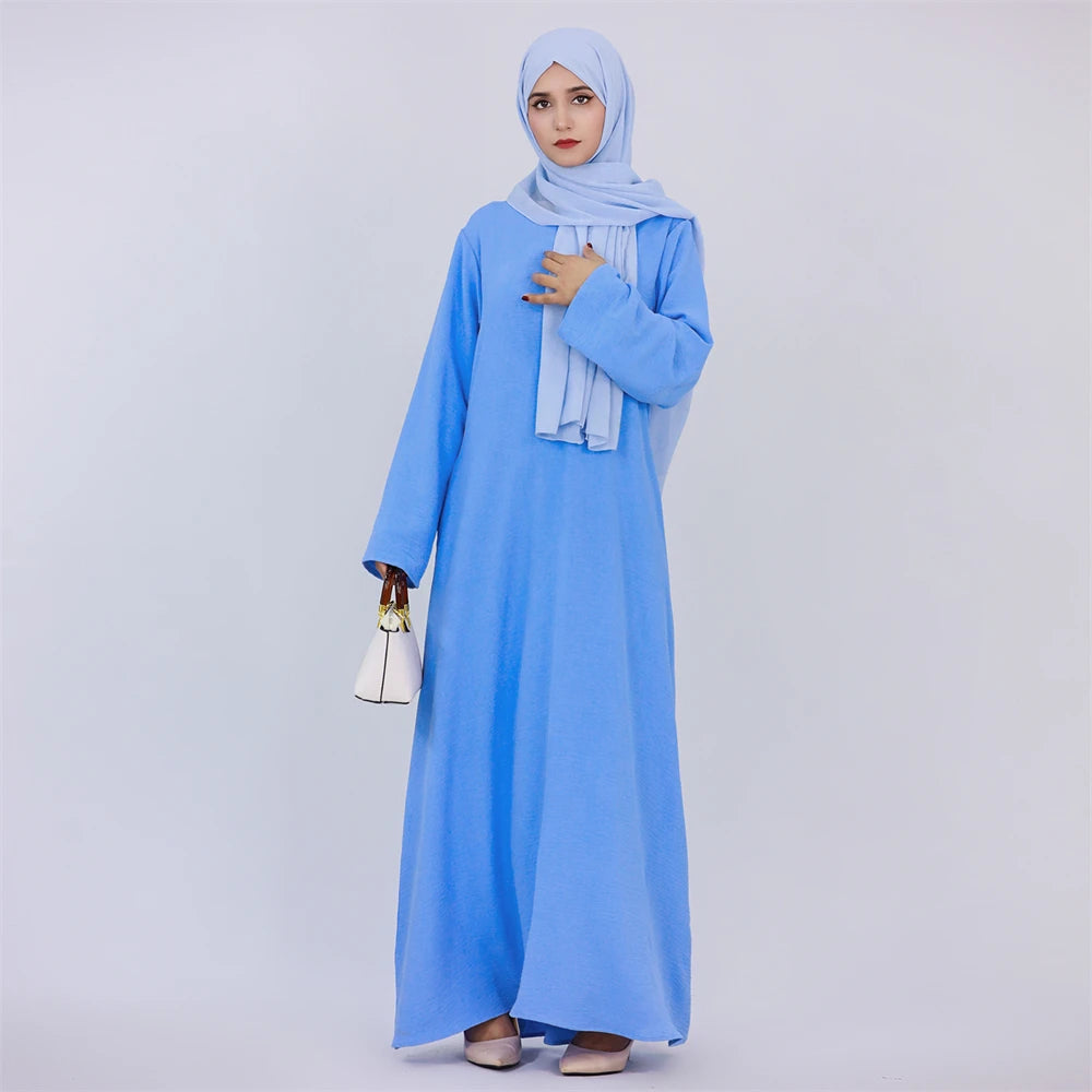 Black, white, pink, solid Dubai modest underdress, Abaya Islamic caftan Muslim dress with pockets, dresses for women, Muslim women's dress