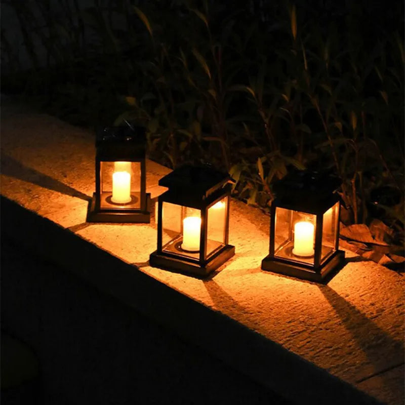 Lampes solaires d'extérieur pour décoration de jardin, lanterne de palais rétro, lampes à bougie, éclairage de paysage, lampadaires