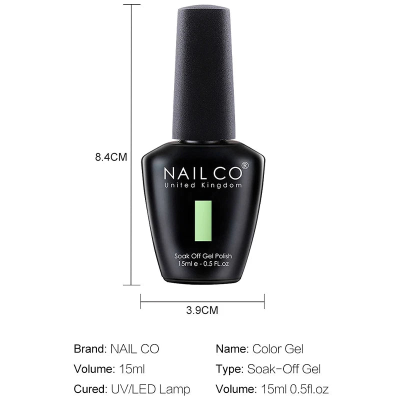 NAILCO 15ml Vernis à ongles Gel Vernis Semi Permanent UV Gel Vernis manucure Vernis Nail Art Nude Gel Poliish