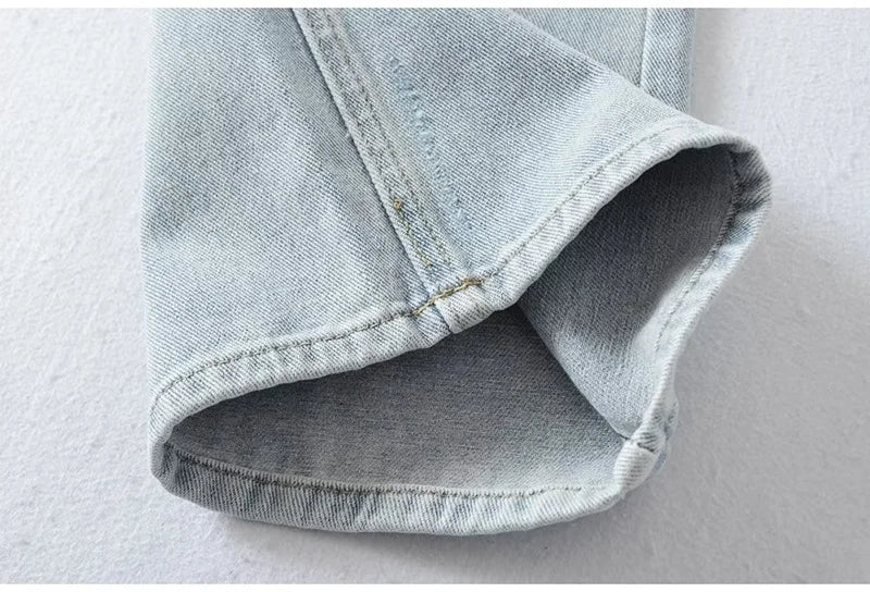 Jean bleu femmes taille haute 2025 ample décontracté petit ami jean Long pour le travail dames Simple jambe droite Denim pantalon pour les femmes