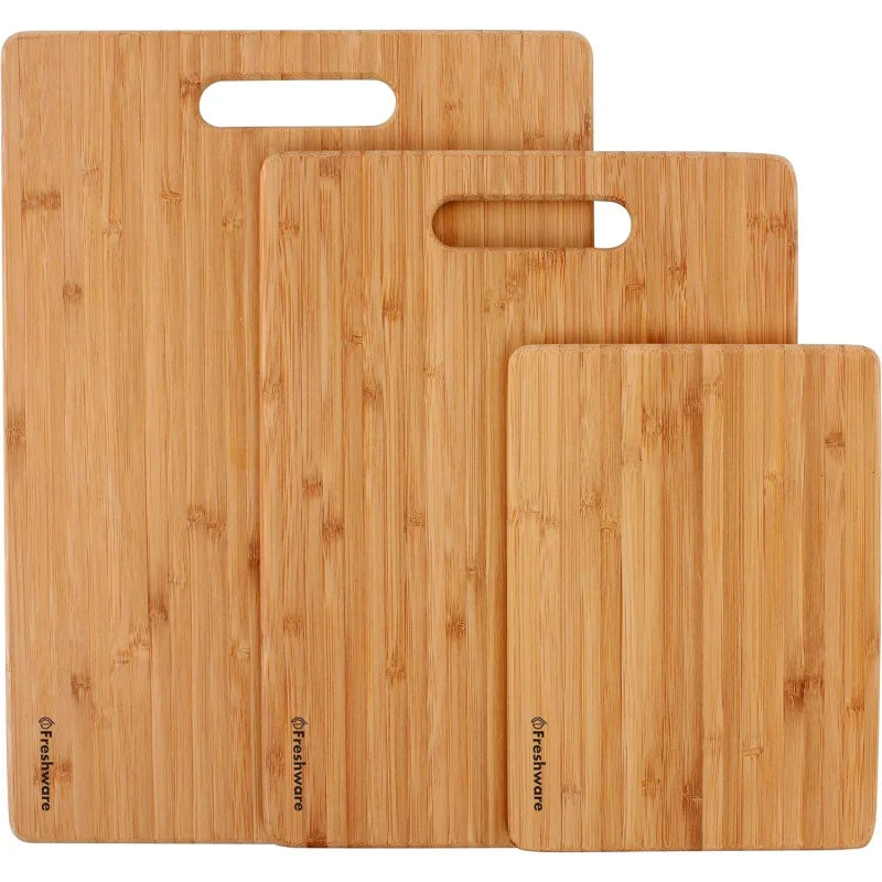 Planches à découper en bambou pour la cuisine, planche à découper en bois pour hacher de la viande, des fruits, du fromage, lot de 3
