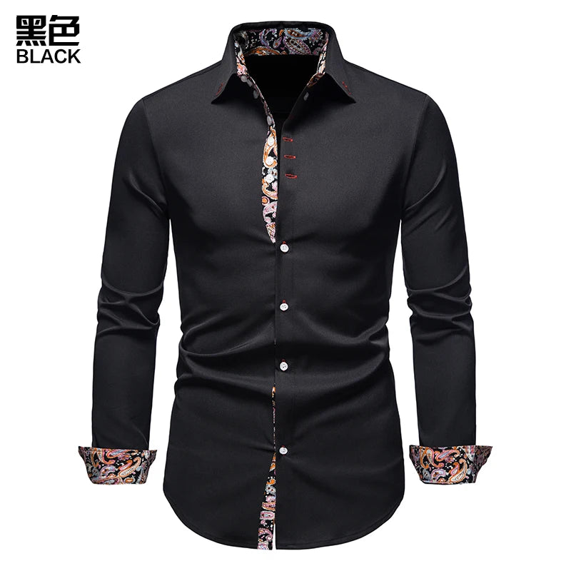 Chemise homme avec col chemises blanches homme manches longues chemises homme polos pour hommes marques célèbres Camisa Social Masculina