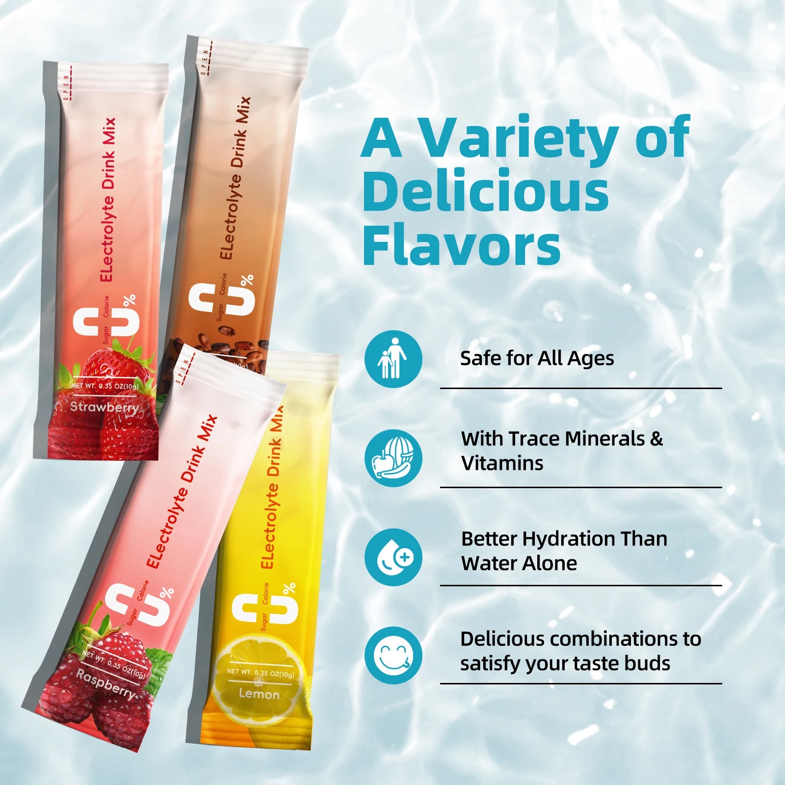 Poudre d'Électrolyte sans Sucre et 0 Calrespiration, Boissons Électrolytes, Hydrate Rapidement, Fournit Endurance et Soutien Énergétique, Sans OGM