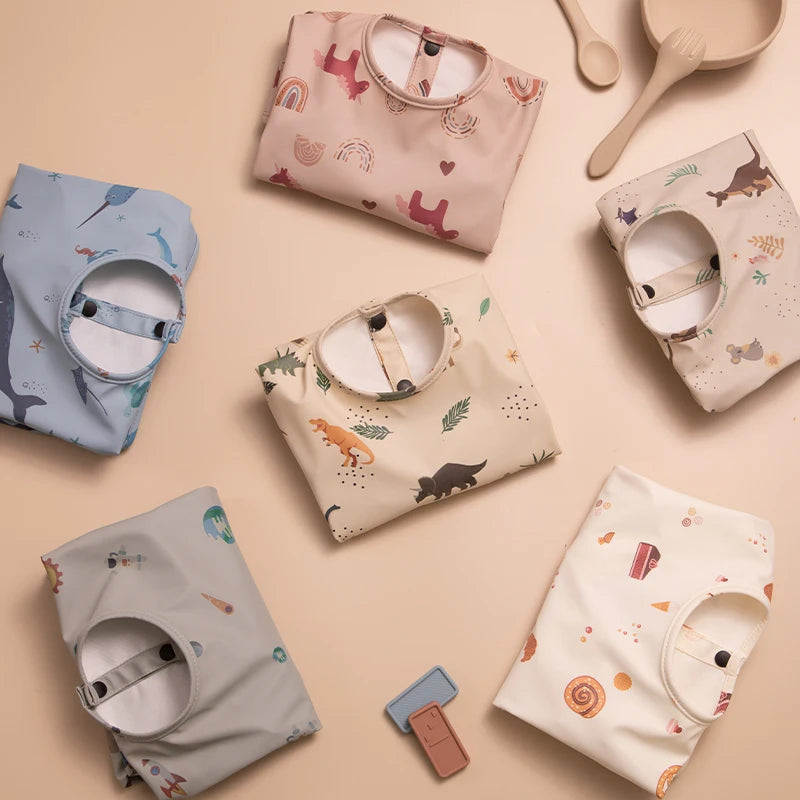Bavoirs imperméables pour nouveau-né, bavoir blouse de peinture pour enfants à manches longues pour garçons et filles, tablier d'alimentation facile à nettoyer, articles pour bébé