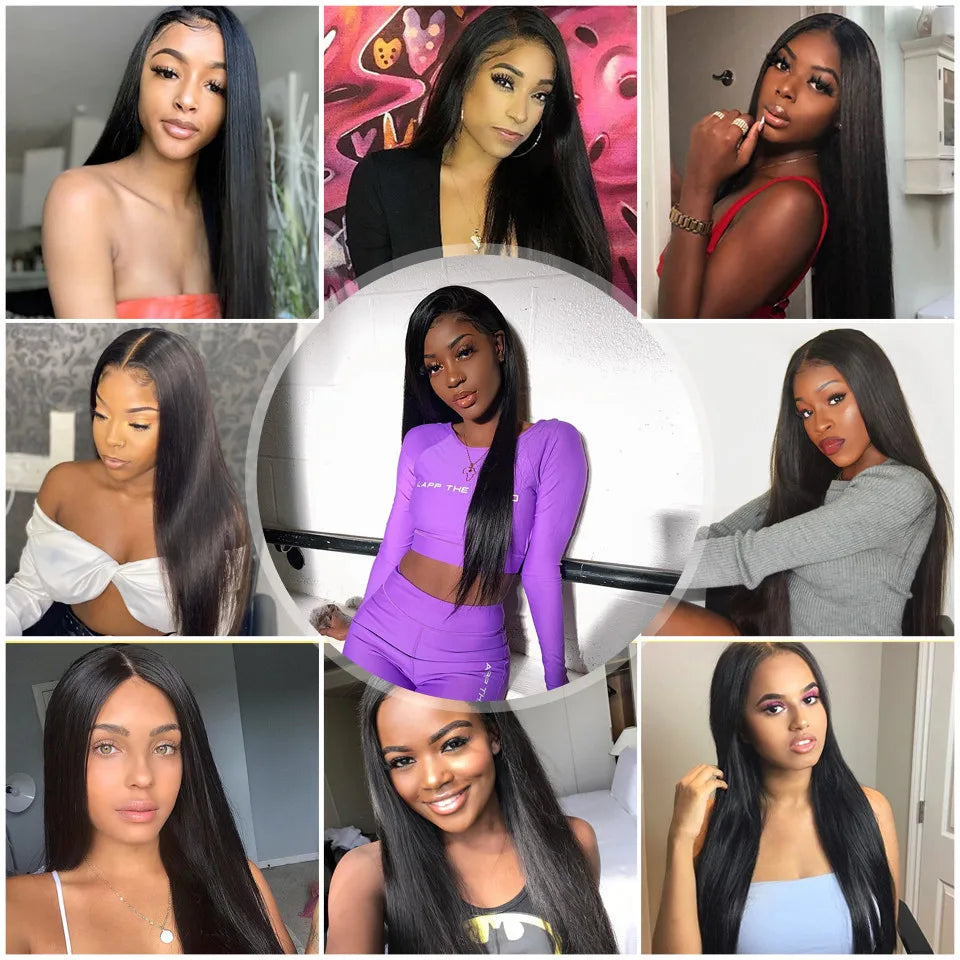 Fow Momen-Extensions de Cheveux Péruviens 100% Naturels Lisses, Tissage en Lot de 1/2/3/4 Paquets Richesse, 8-30 Pouces