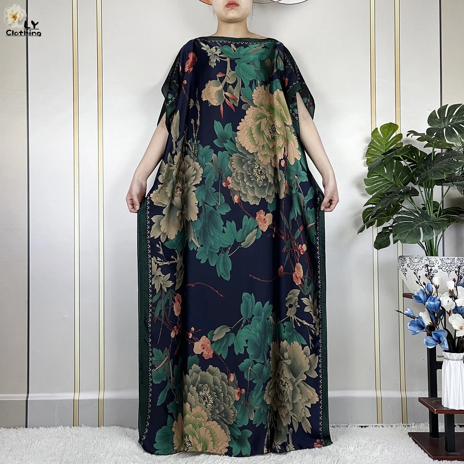 Muslim abayas with belt for women, African maxi dress, elegant evening dress, soft printed turban, new fashion, 2023