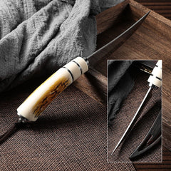 Couteau utilitaire de cuisine en acier inoxydable, avec manche en bois, couteau à Steak, désosage, couteau à viande, couteau à fruits avec couvercle cadeau ﻿