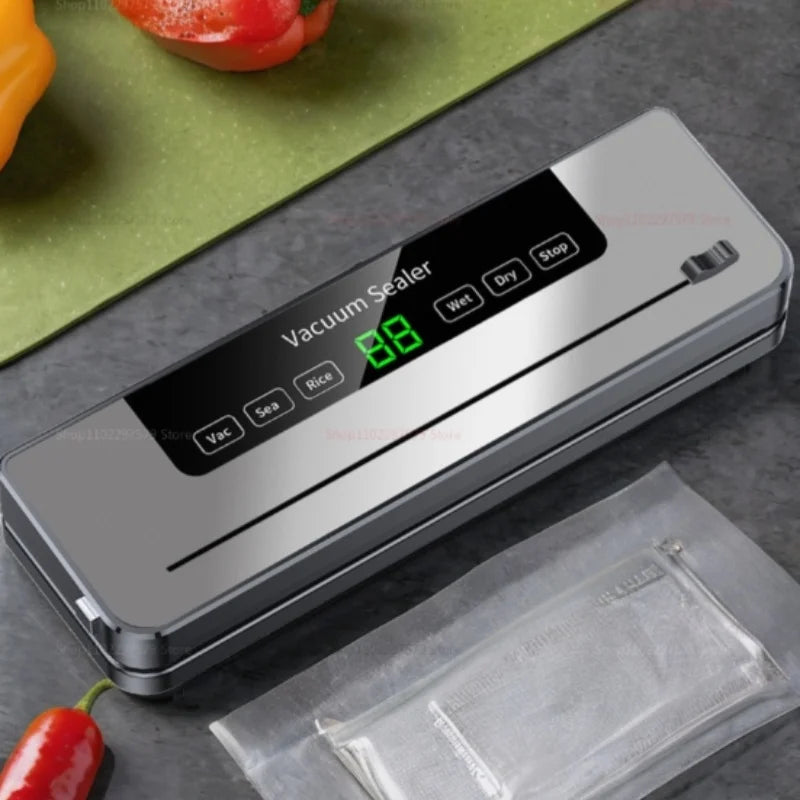 Scelleuse sous vide électrique, coupe intégrée, cuisine, stockage des aliments, bouton tactile, Machine sous vide pour emballage de scellage des aliments secs/humides