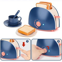 Mini appareils ménagers, jouets de cuisine, ensemble de jeu de simulation avec cafetière, mélangeur et grille-pain, cadeaux pour enfants, garçons et filles