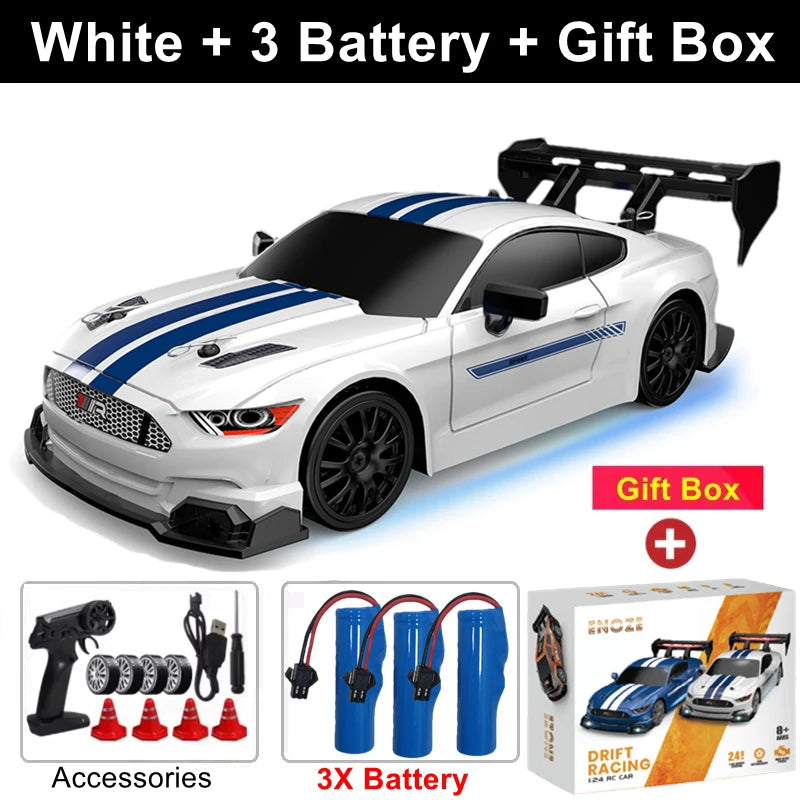4WD RC Drift Car, High-Speed ​​Remote Control Racing Vehicle with LED Lights, 2.4GHz Radio, 4x4 Off-Road Truck, Children's Toy