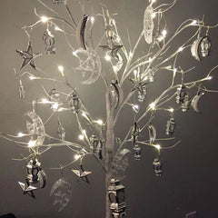Ramadan decoration: birch tree with LED lights, tabletop tree decorations, Eid Mubarak illuminated tree, Ramadan Kareem party lights