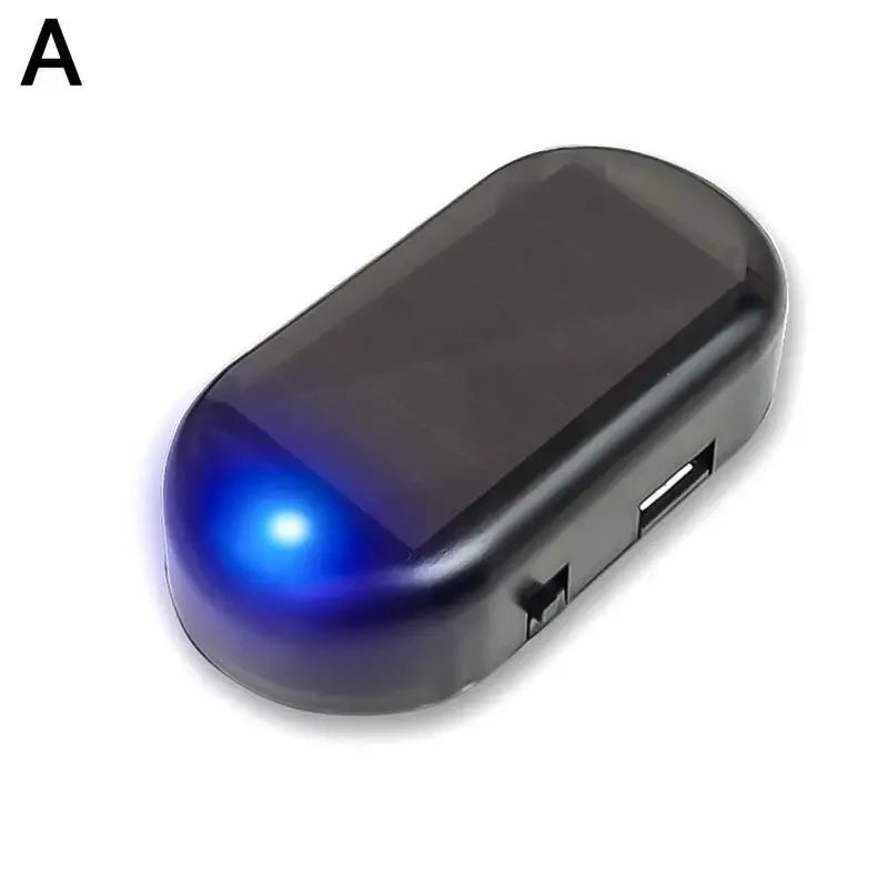 Fausse lumière de sécurité pour voiture, simulation d'alarme factice à énergie solaire, avertissement sans fil, lampe d'avertissement antivol, lumières clignotantes LED