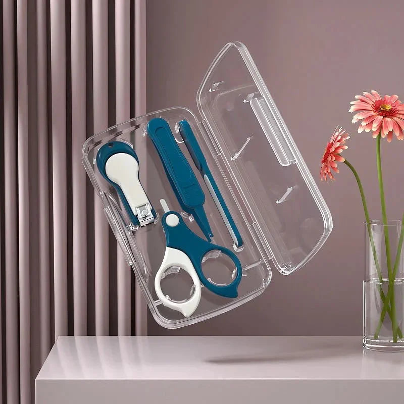Ciseaux à Ongles pour Nouveau-né, Outil de Soins pour Bébé, Sûr, Portable, Coupe-Ongles, Pince à Épiler avec Boîte, Kit de Manucure pour Enfants