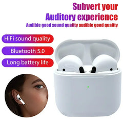 Écouteurs sans fil Pro 4 TWS, casque d'écoute étanche compatible Bluetooth 5.0 avec micro