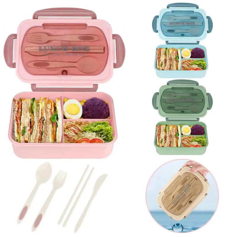 Boîte à Bento pour adultes, conteneurs pour adultes, hommes et femmes avec 3 compartiments, récipient alimentaire pour la rentrée scolaire